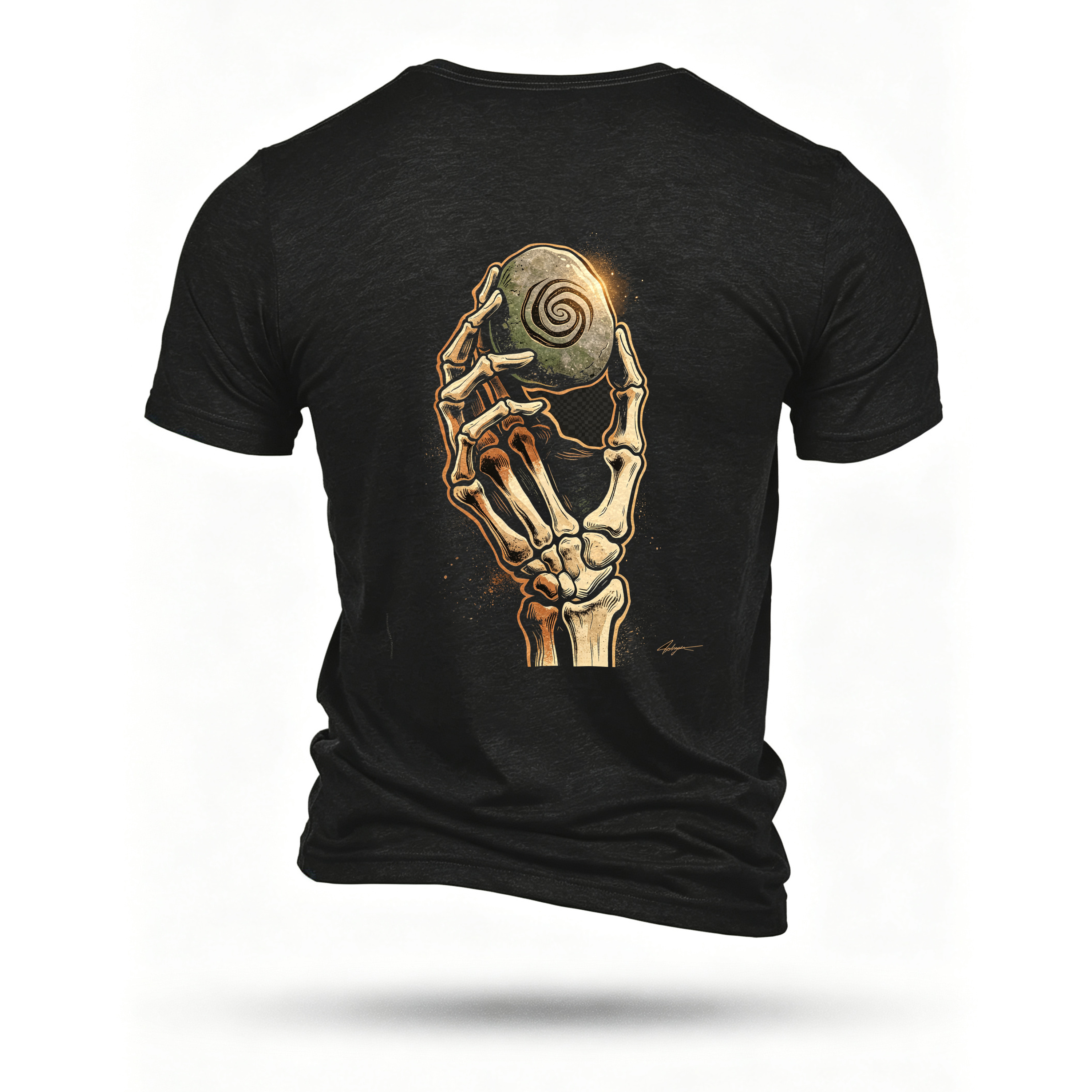 Black T-shirt, back print