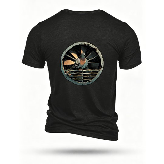 Black T-shirt, back print
