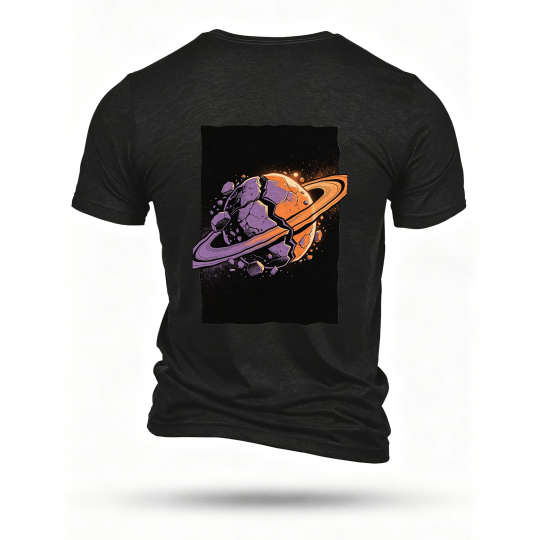 Black T-shirt, back print