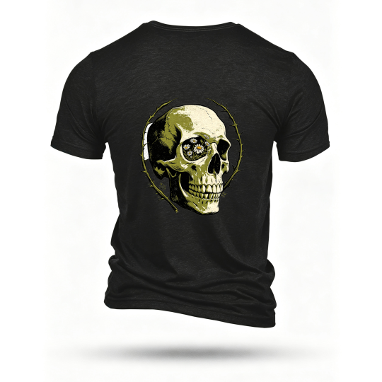 Black T-shirt, back print