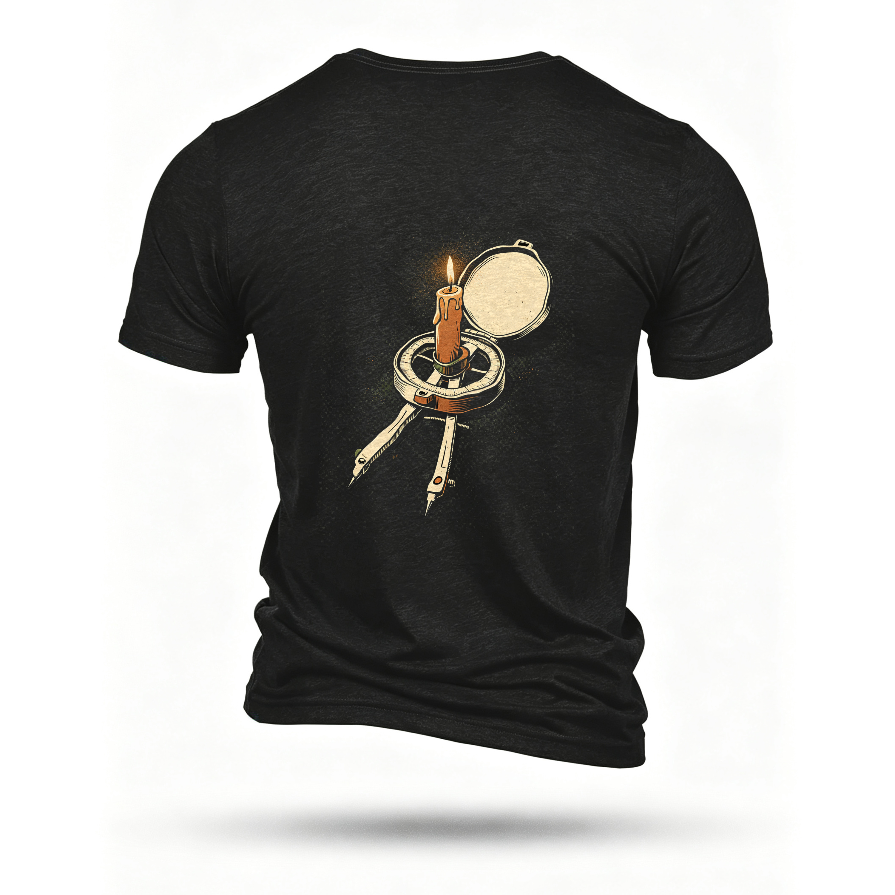 Black T-shirt, back print