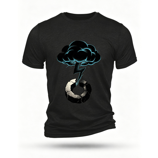 Black T-shirt, front print
