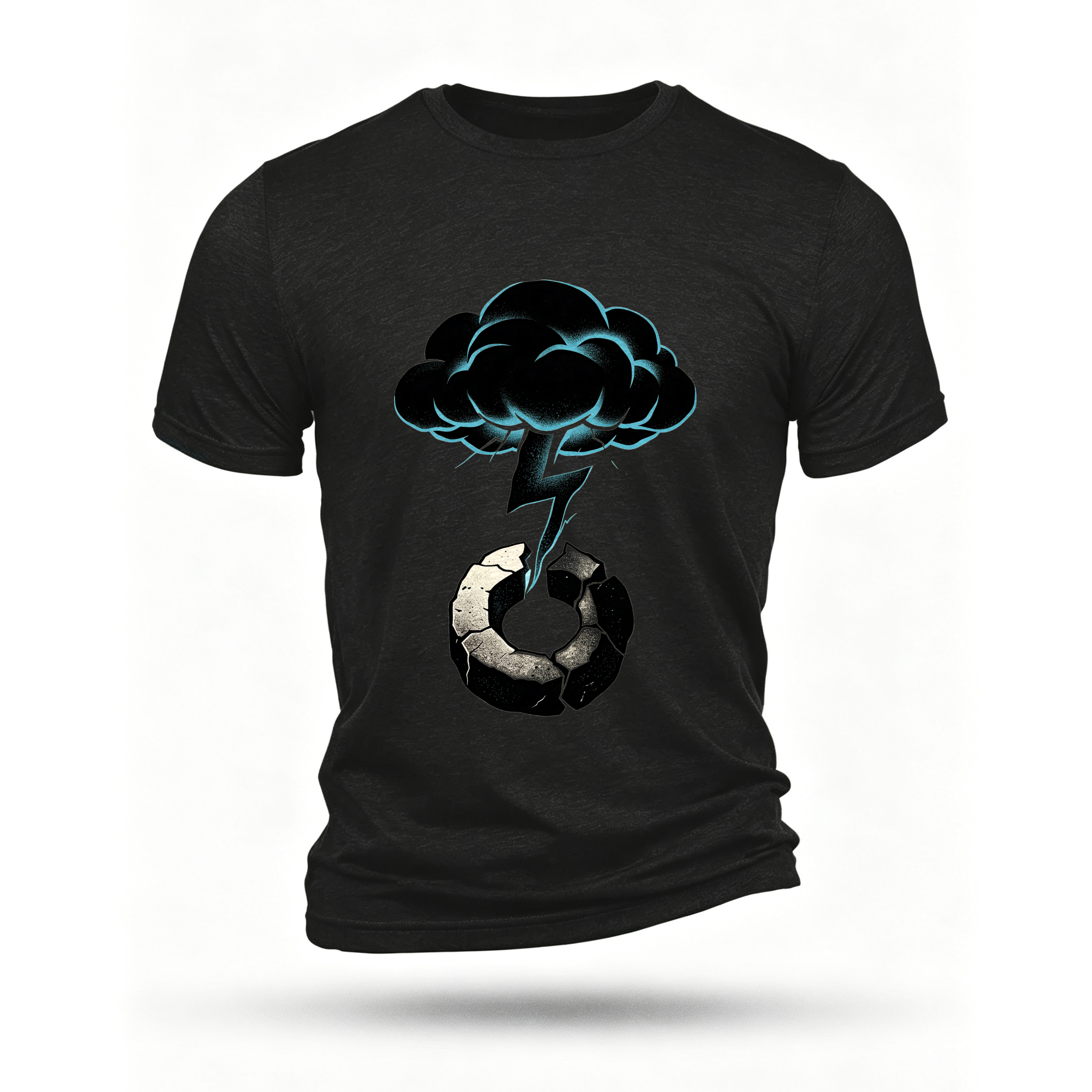 Black T-shirt, front print