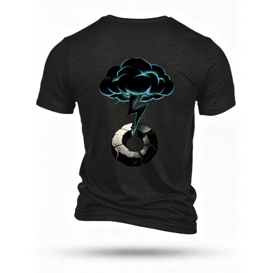 Black T-shirt, back print