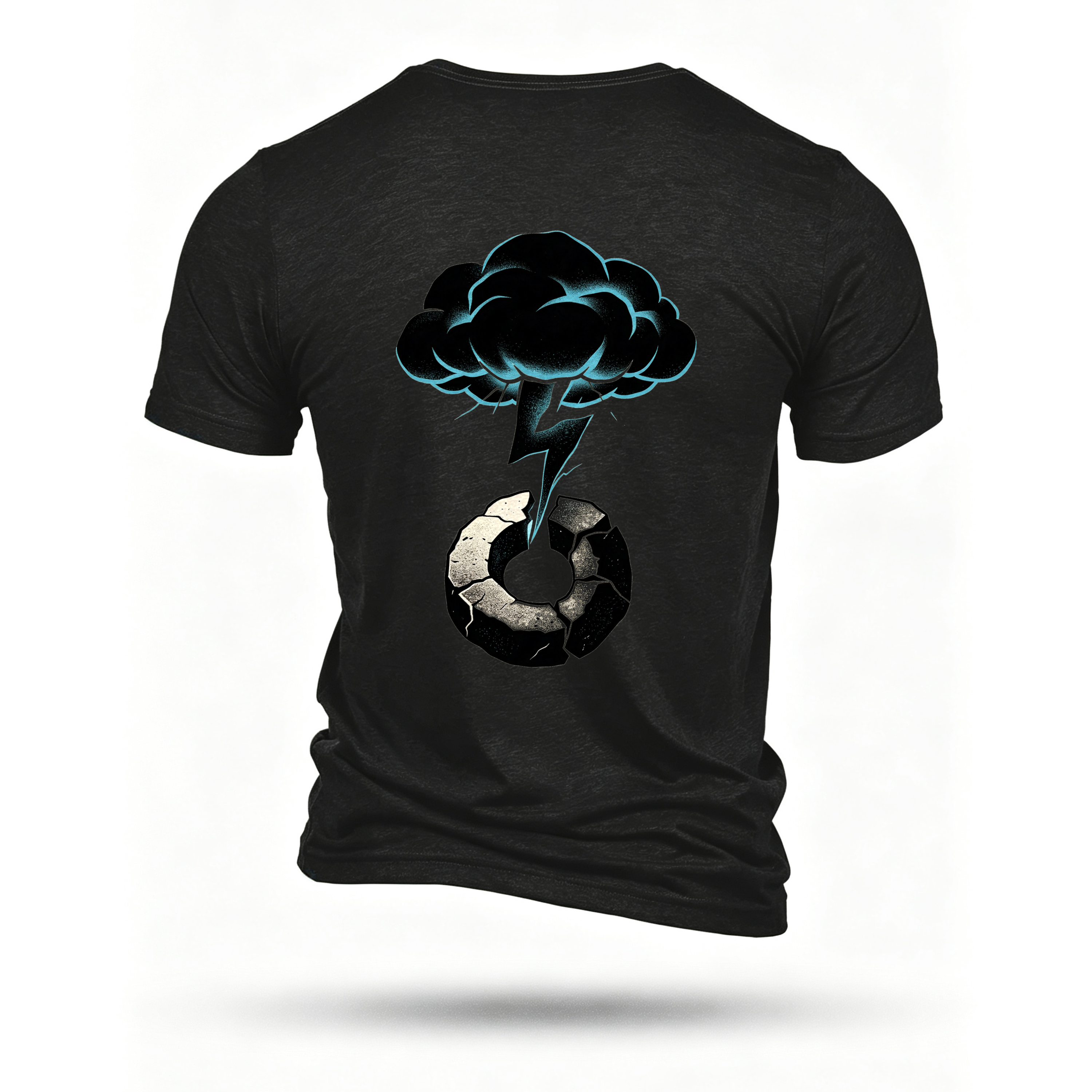 Black T-shirt, back print