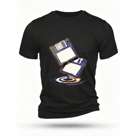 Black T-shirt, front print