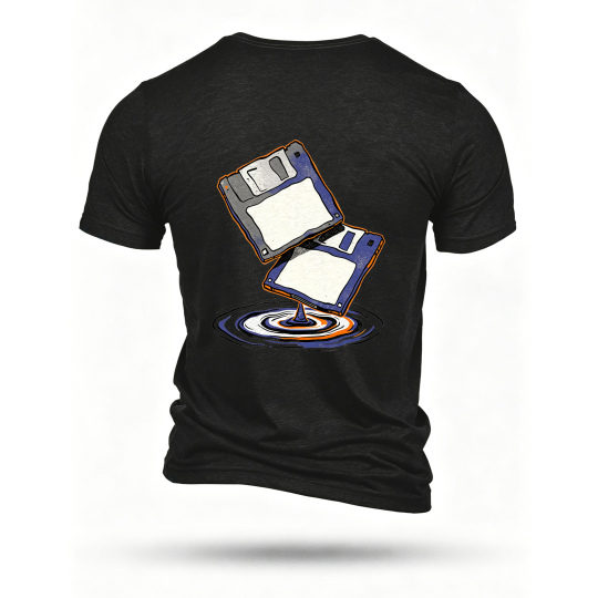 Black T-shirt, back print