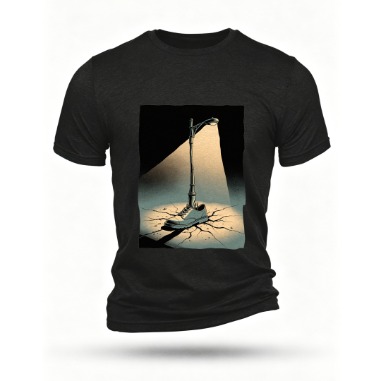 Black T-shirt, front print