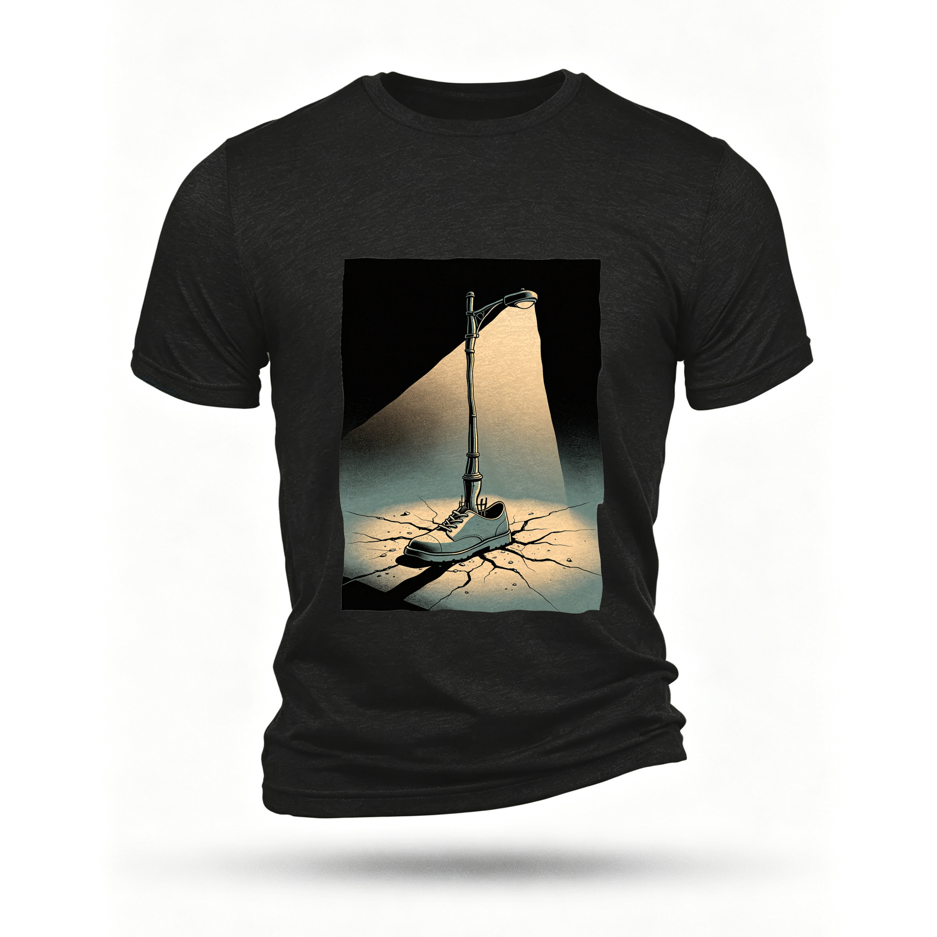 Black T-shirt, front print