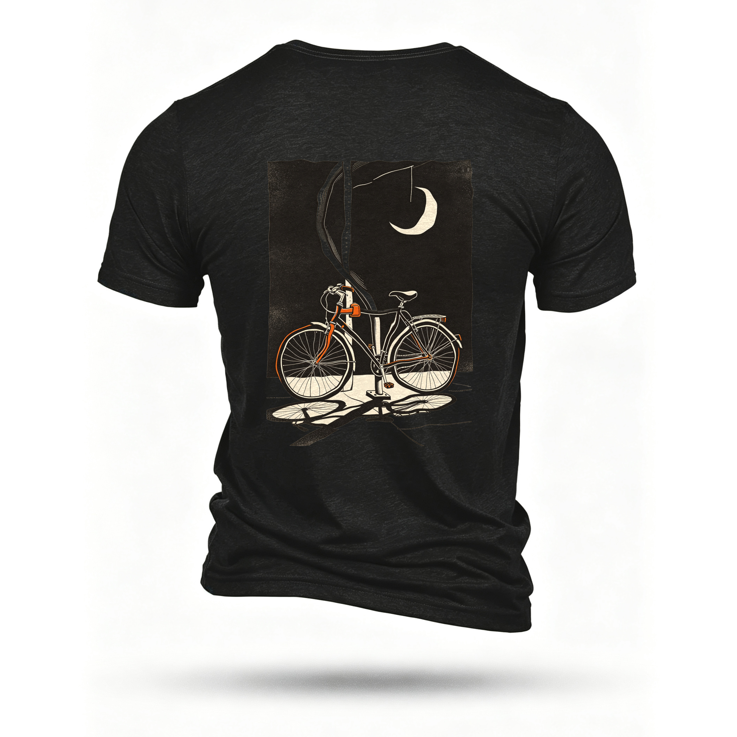 Black T-shirt, back print