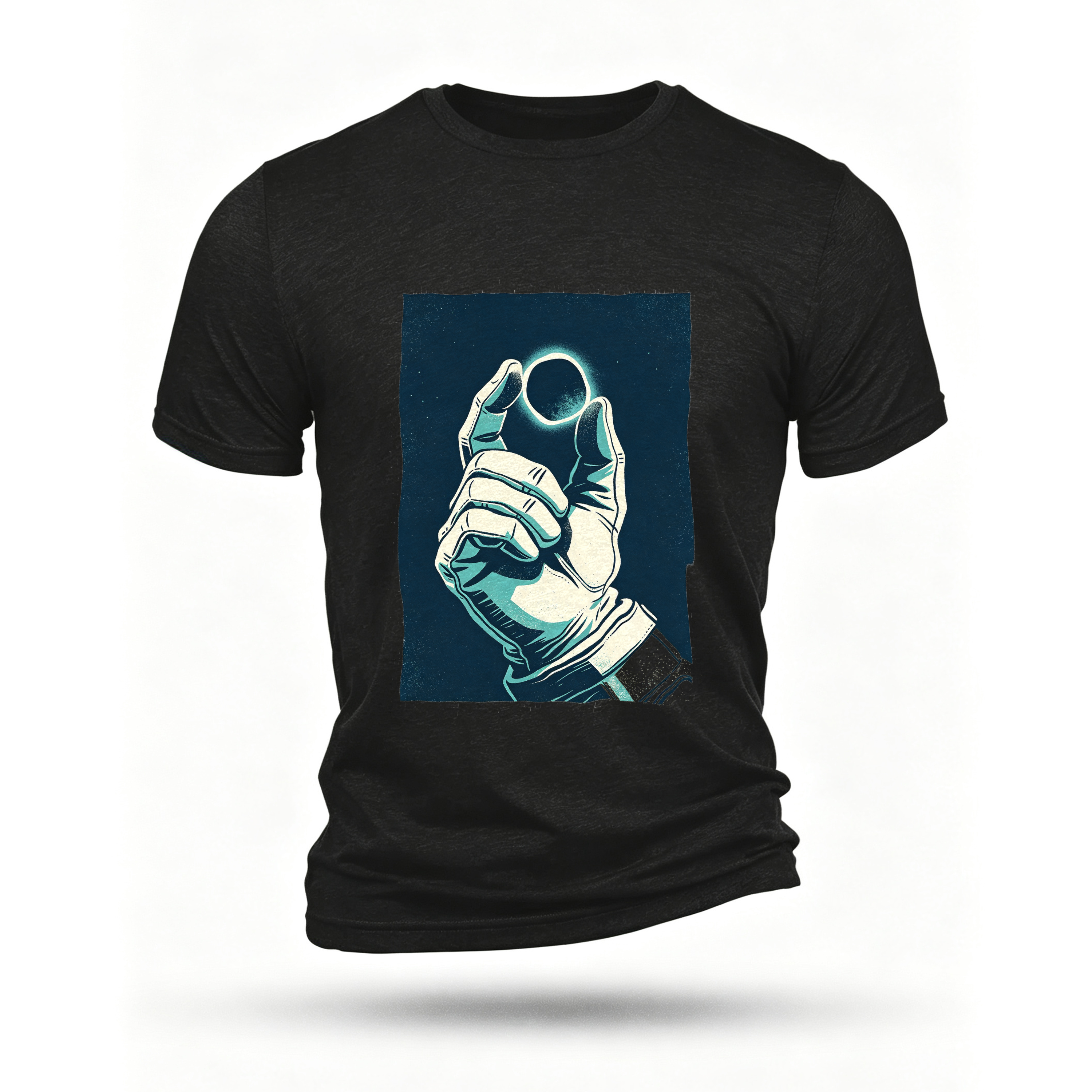 Black T-shirt, front print