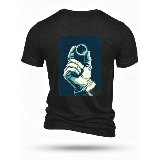 Black T-shirt, back print