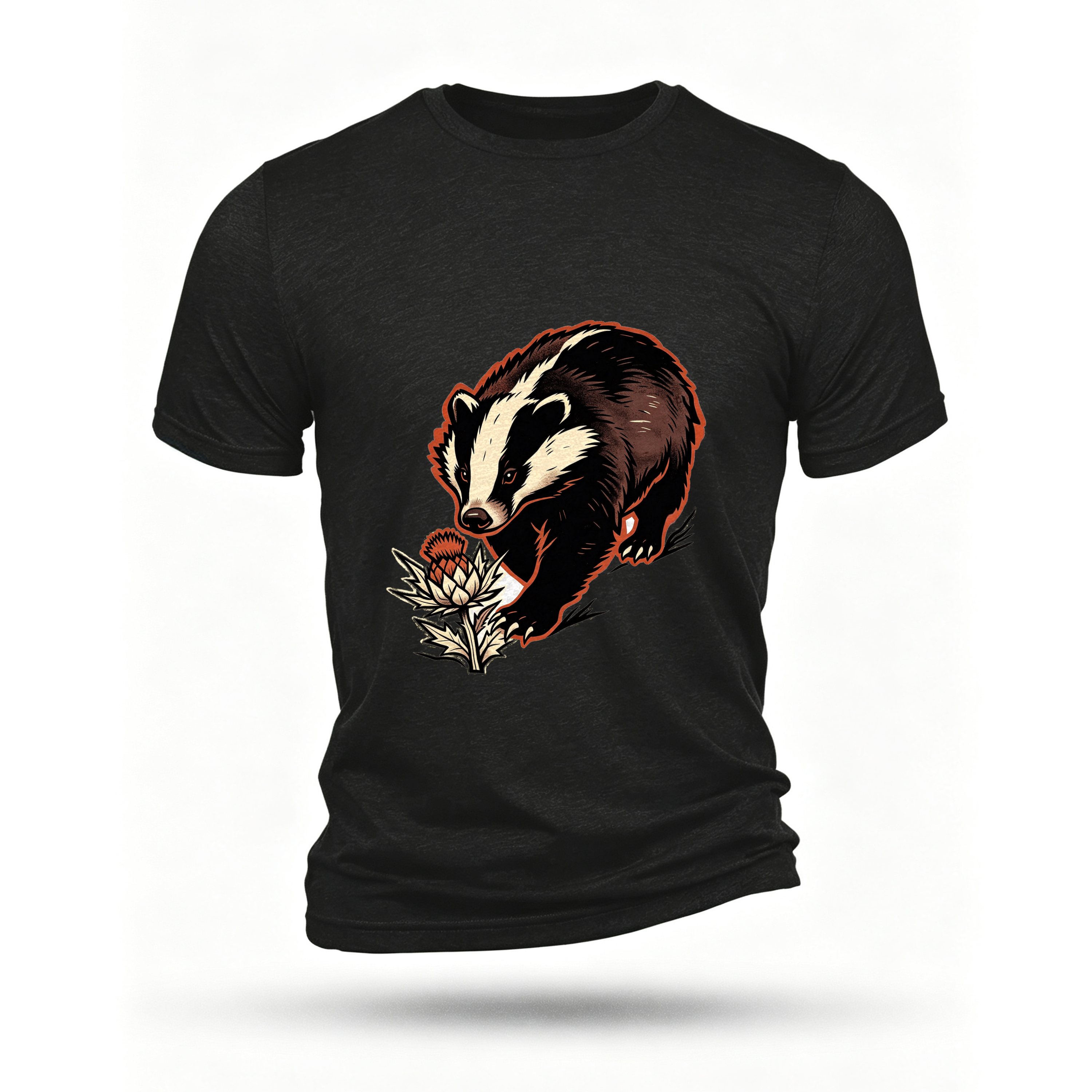 Black T-shirt, front print