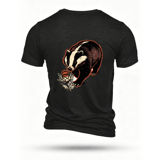 Black T-shirt, back print