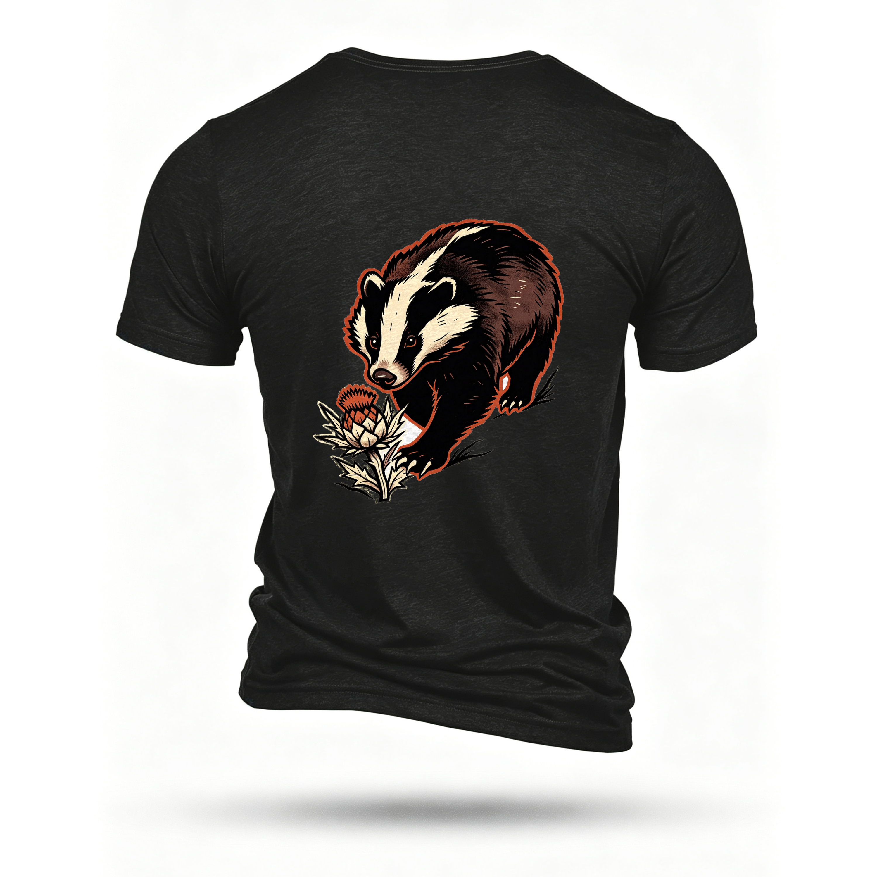 Black T-shirt, back print