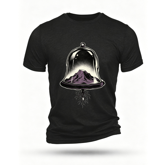 Black T-shirt, front print