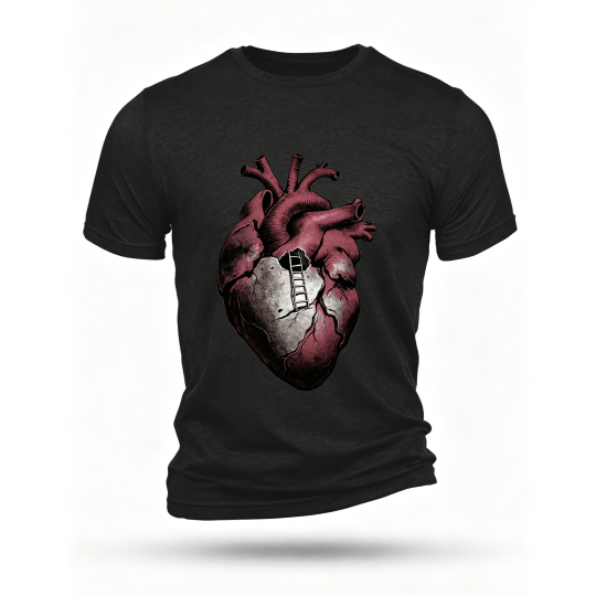Black T-shirt, front print