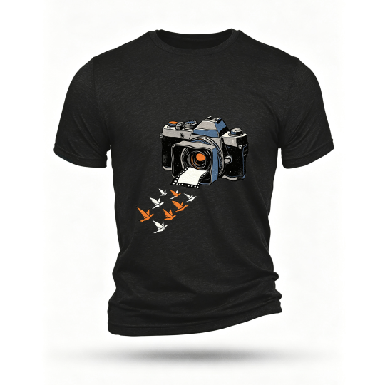 Black T-shirt, front print