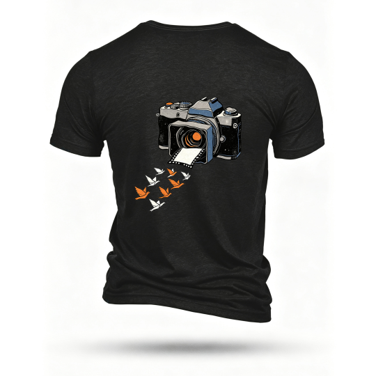 Black T-shirt, back print