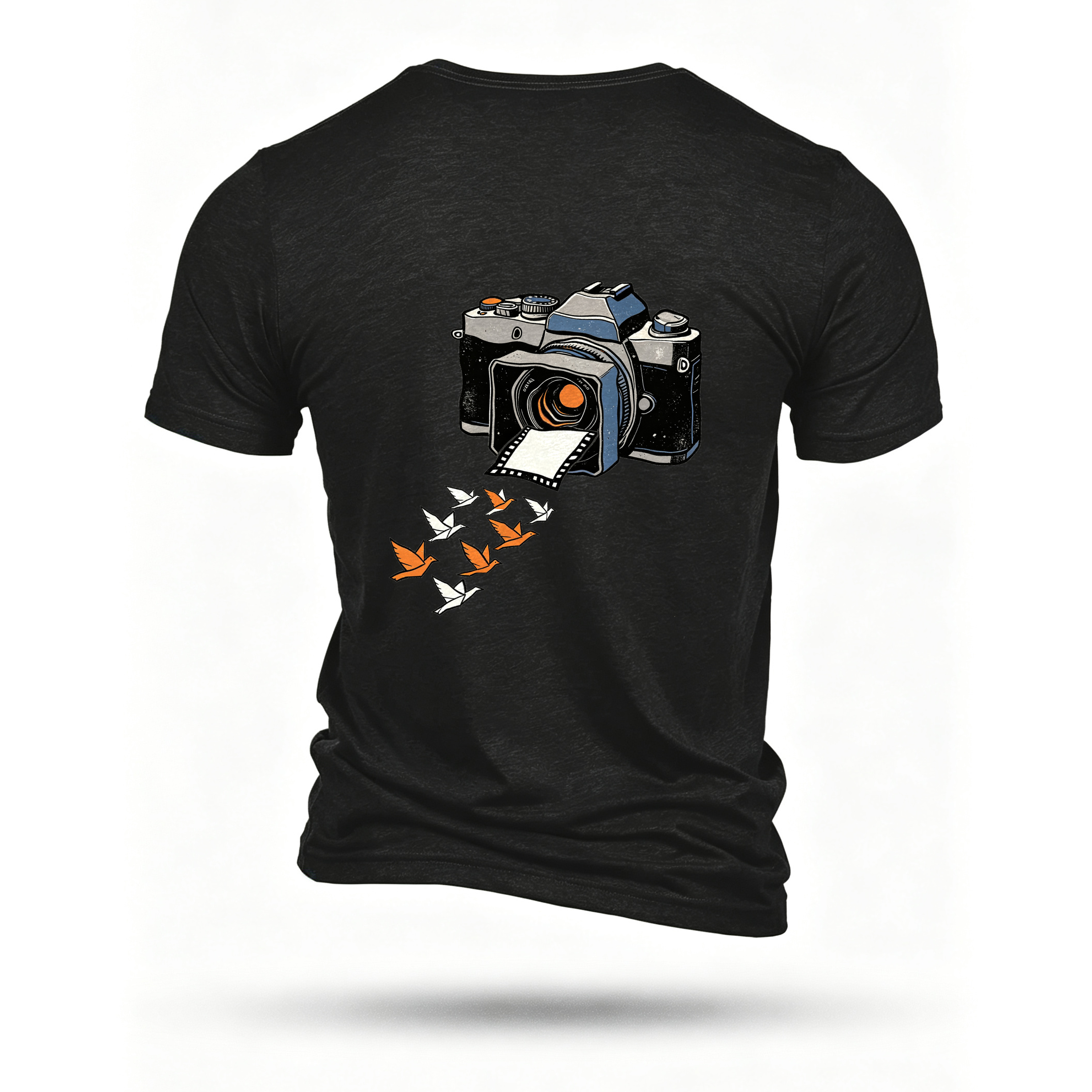 Black T-shirt, back print