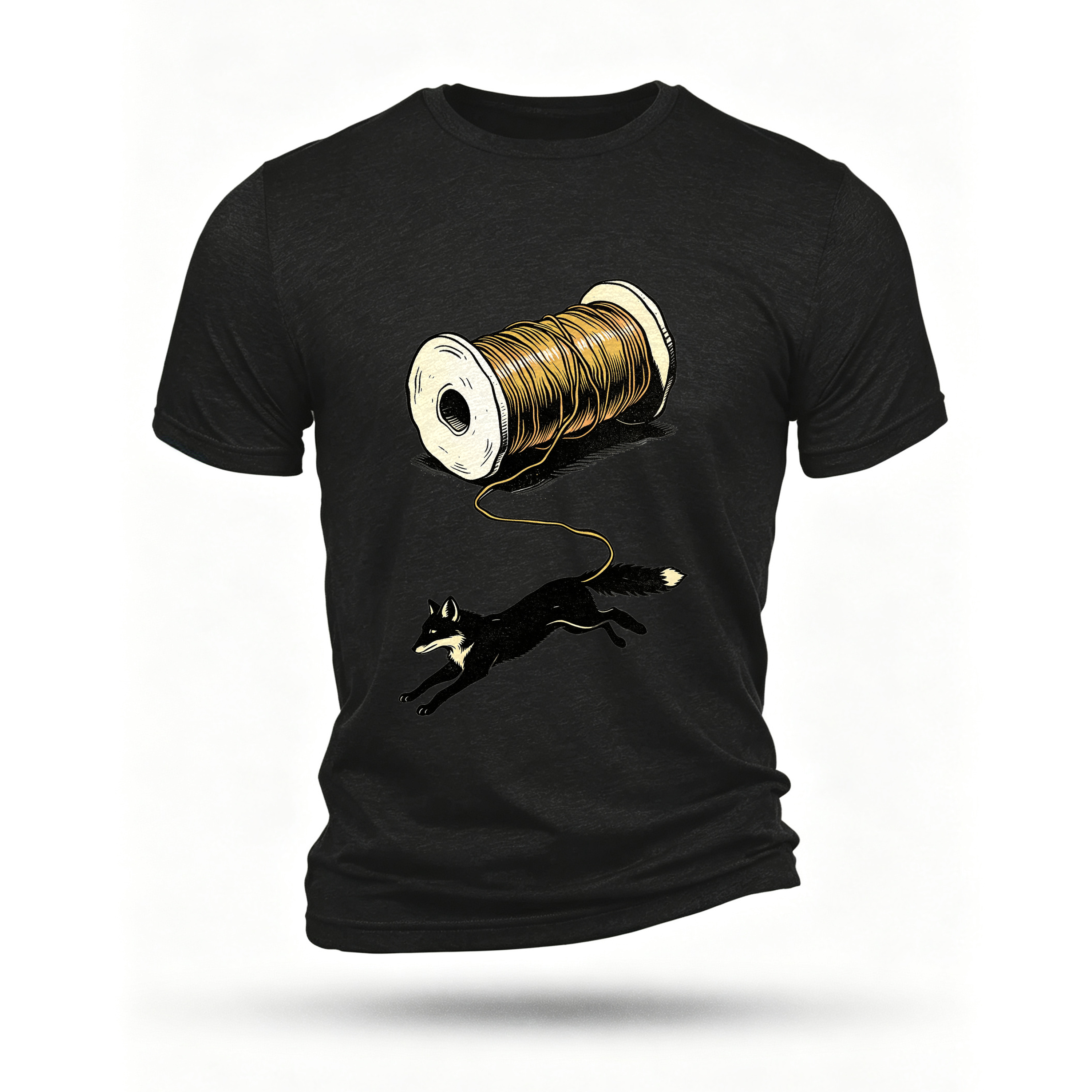 Black T-shirt, front print