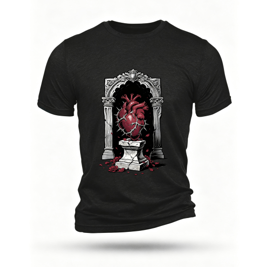 Black T-shirt, front print