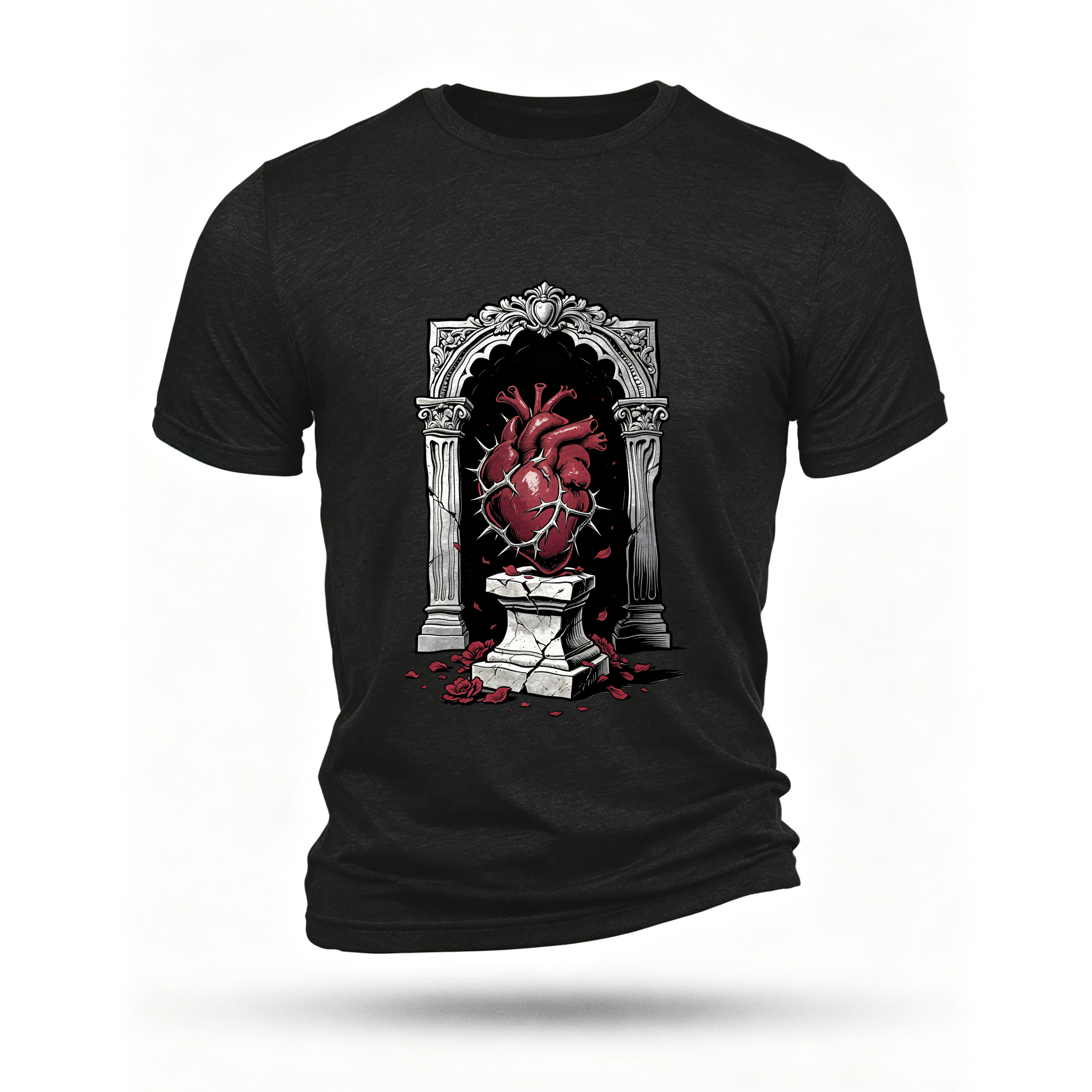 Black T-shirt, front print