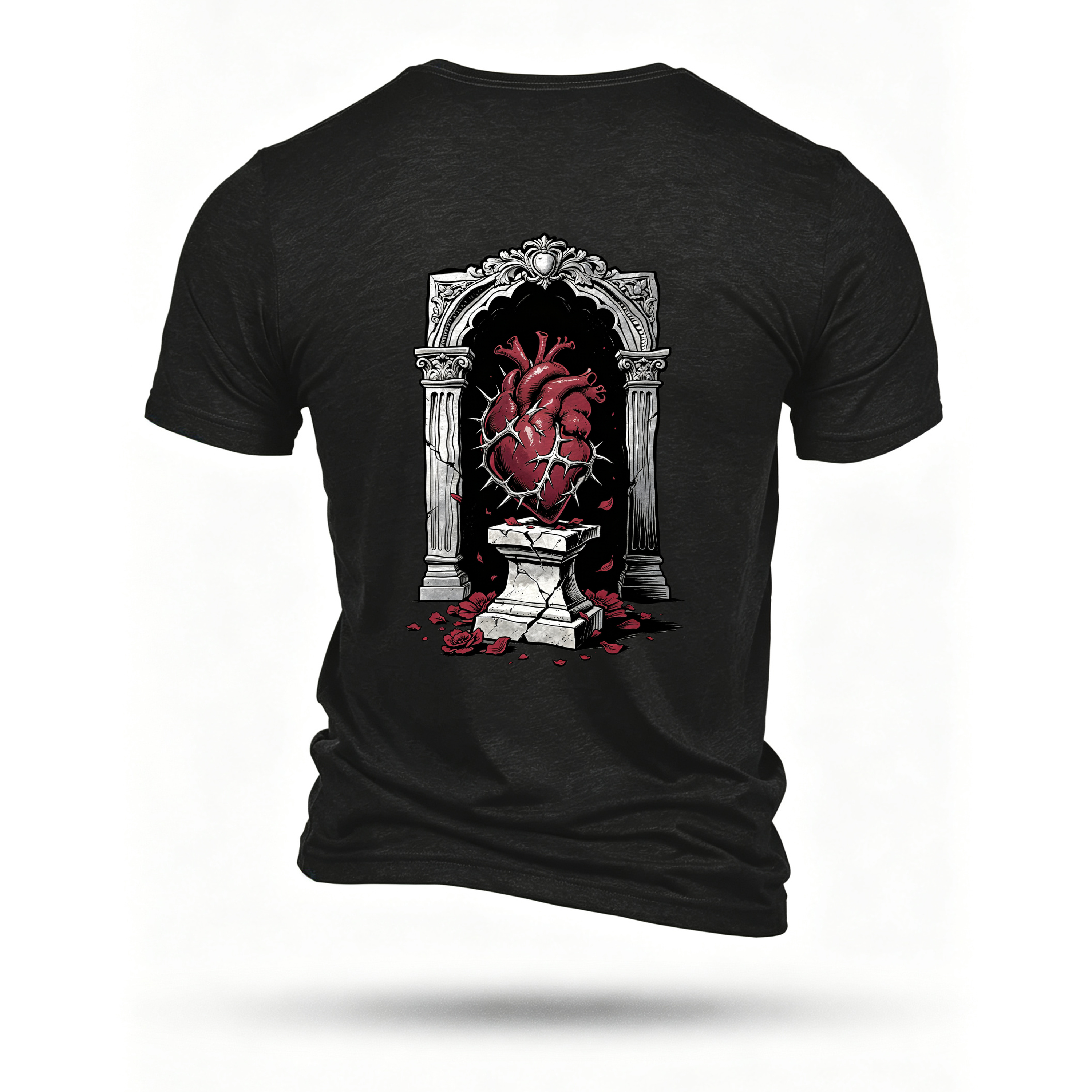 Black T-shirt, back print