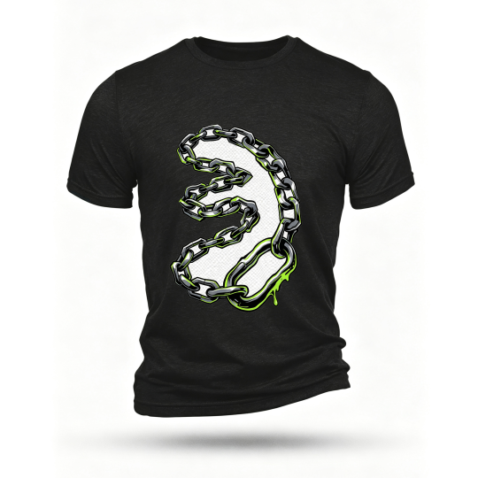 Black T-shirt, front print