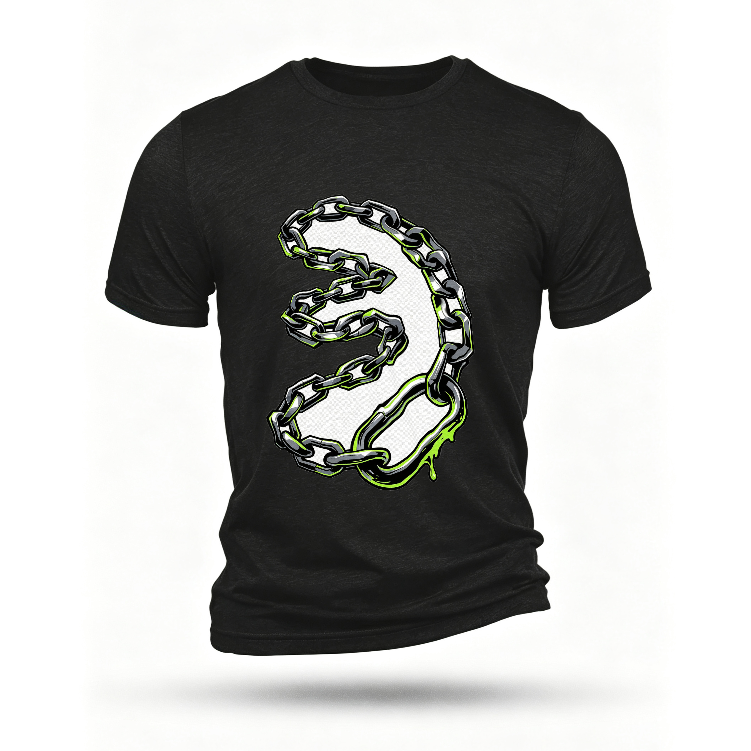 Black T-shirt, front print