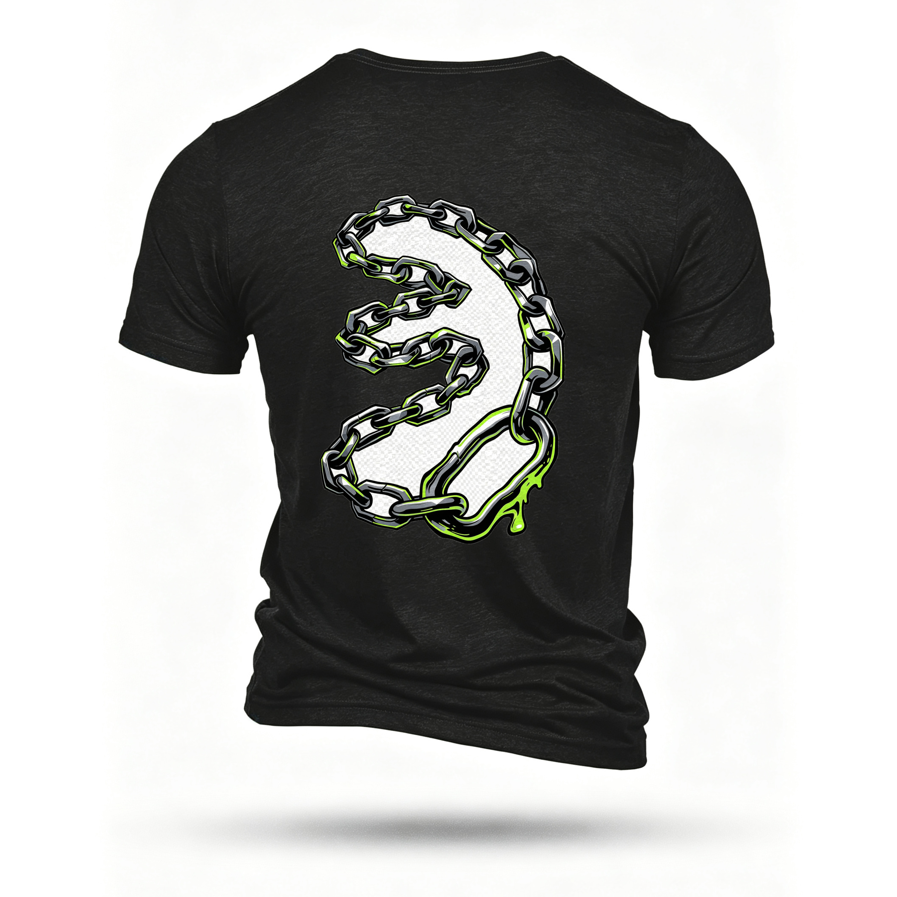 Black T-shirt, back print