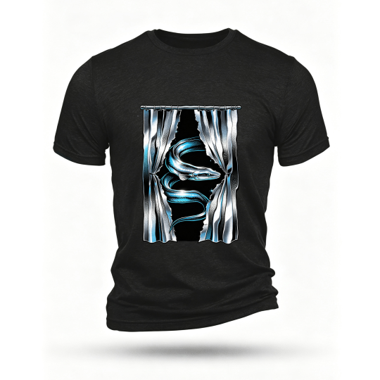 Black T-shirt, front print