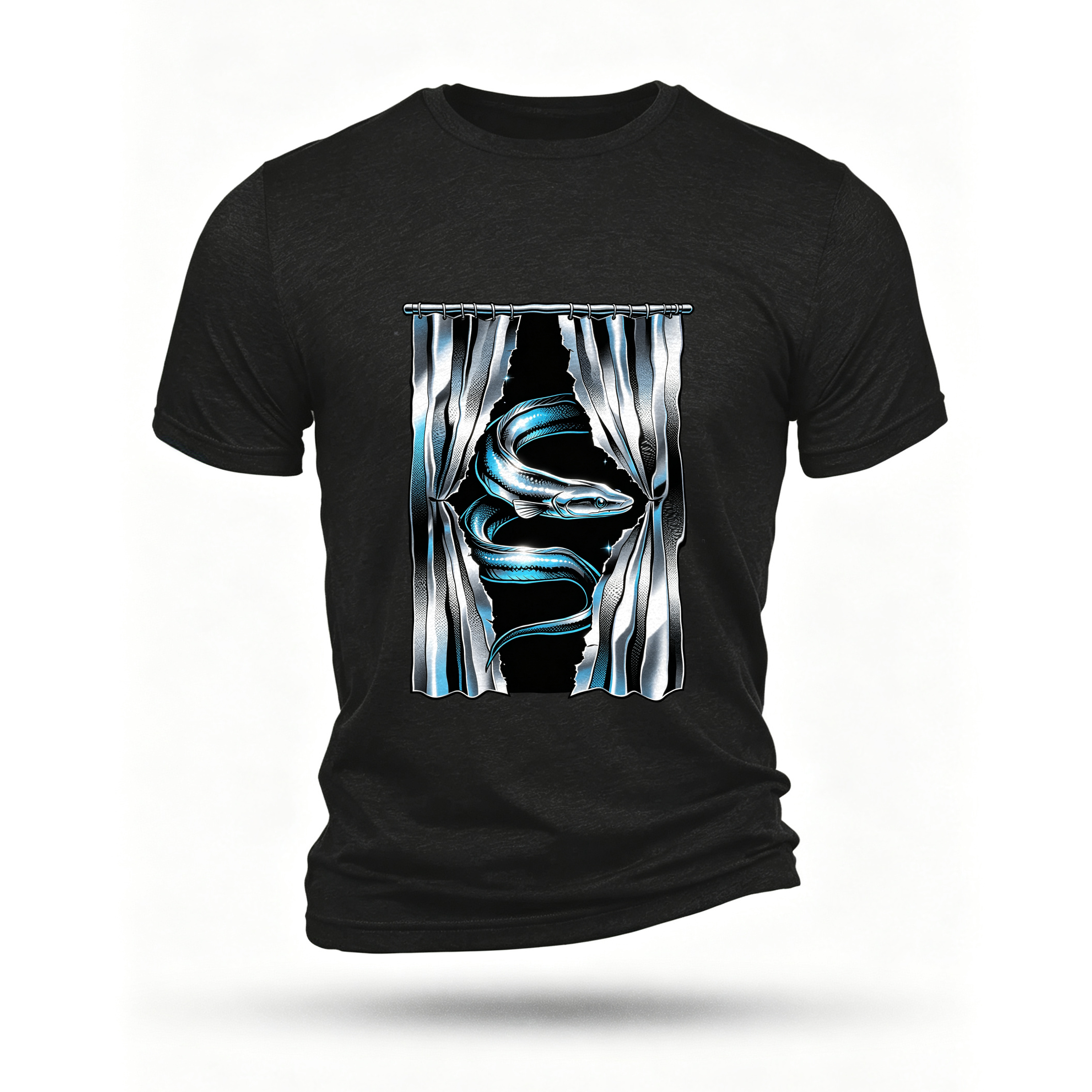 Black T-shirt, front print