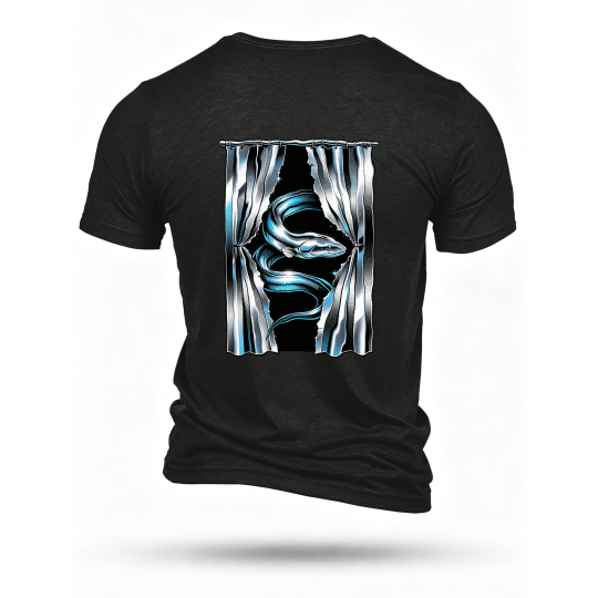 Black T-shirt, back print