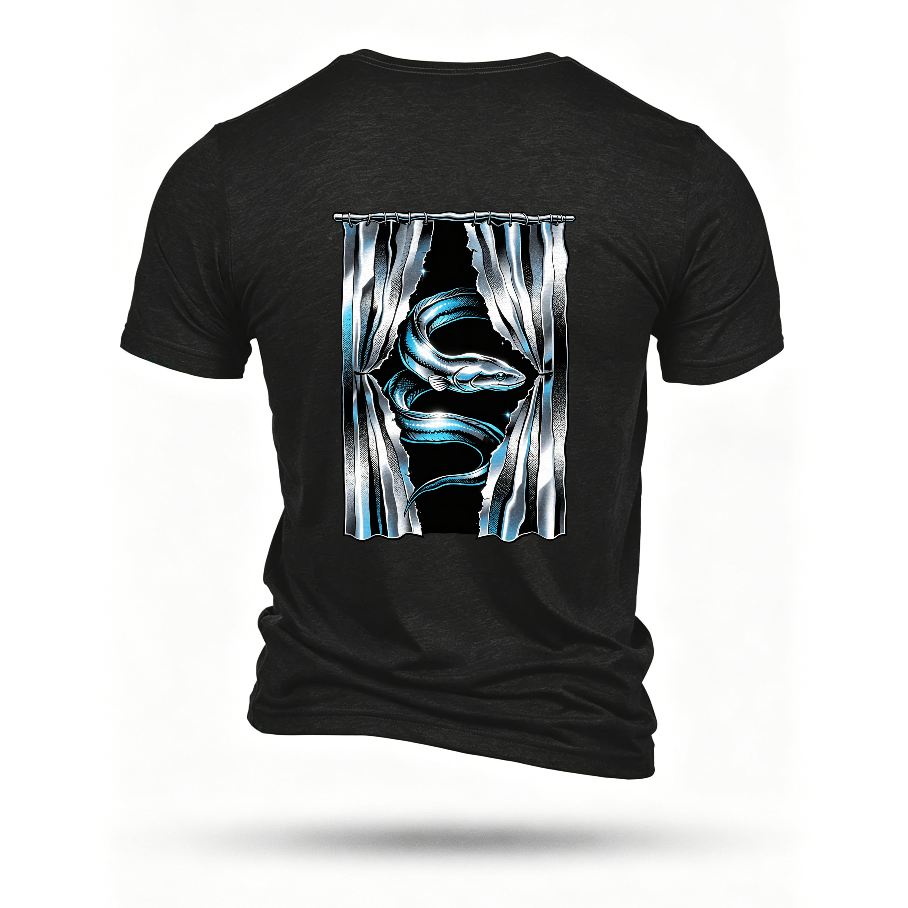 Black T-shirt, back print