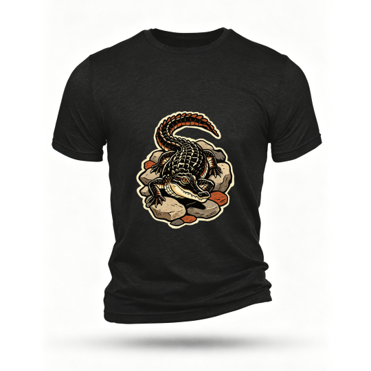 Black T-shirt, front print