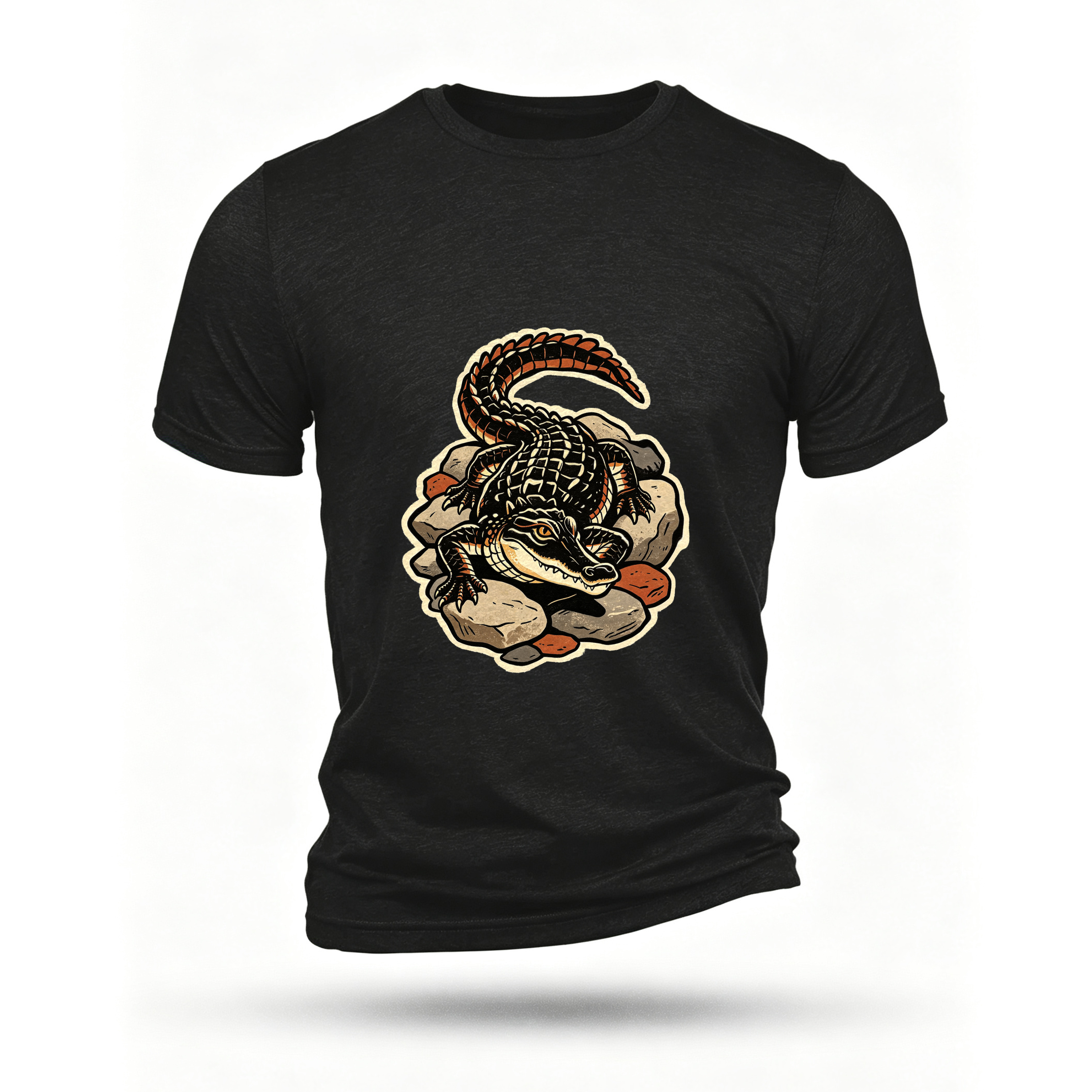 Black T-shirt, front print