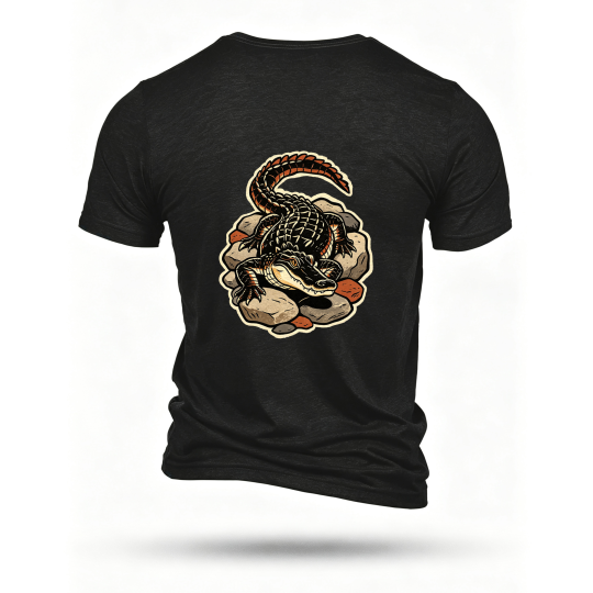Black T-shirt, back print