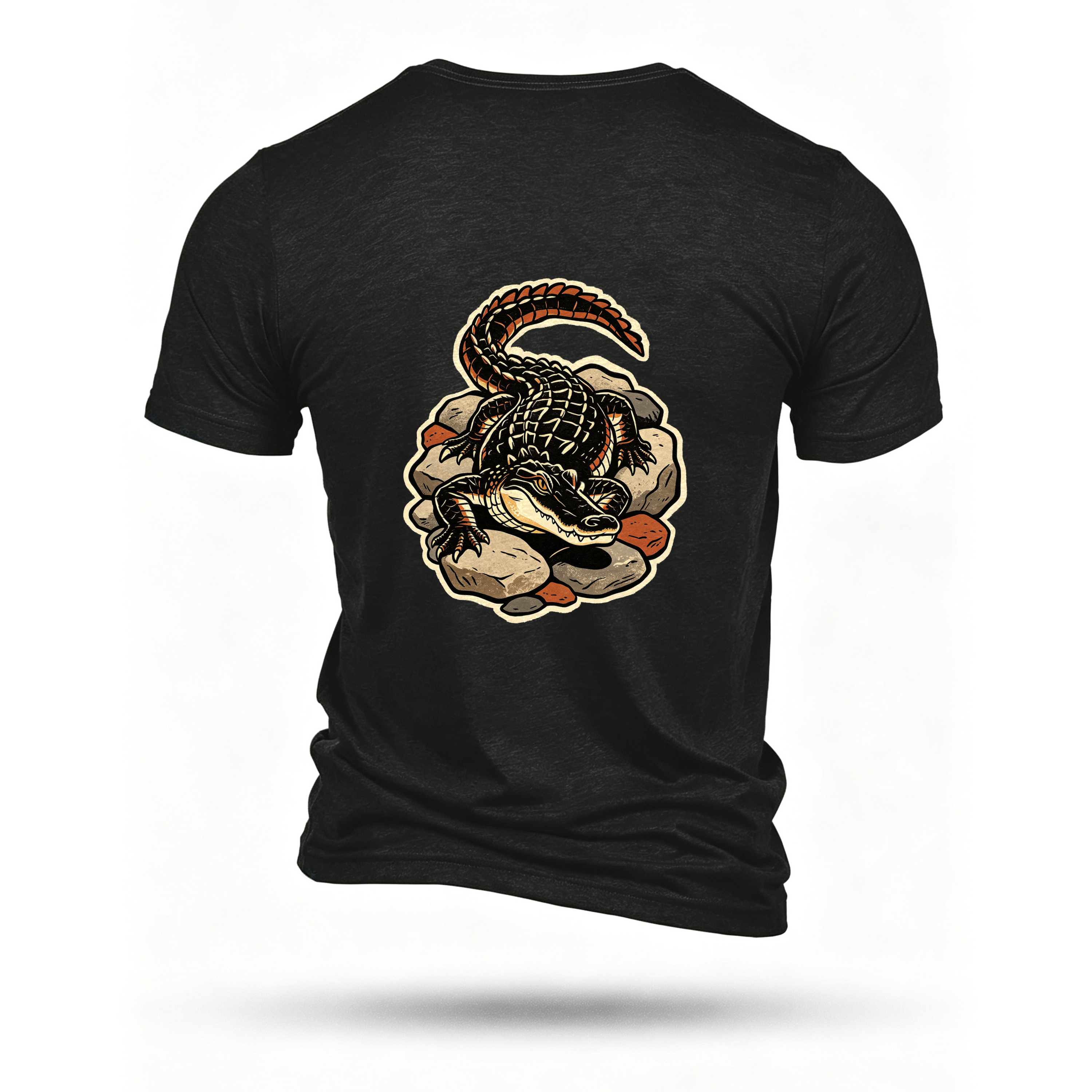 Black T-shirt, back print