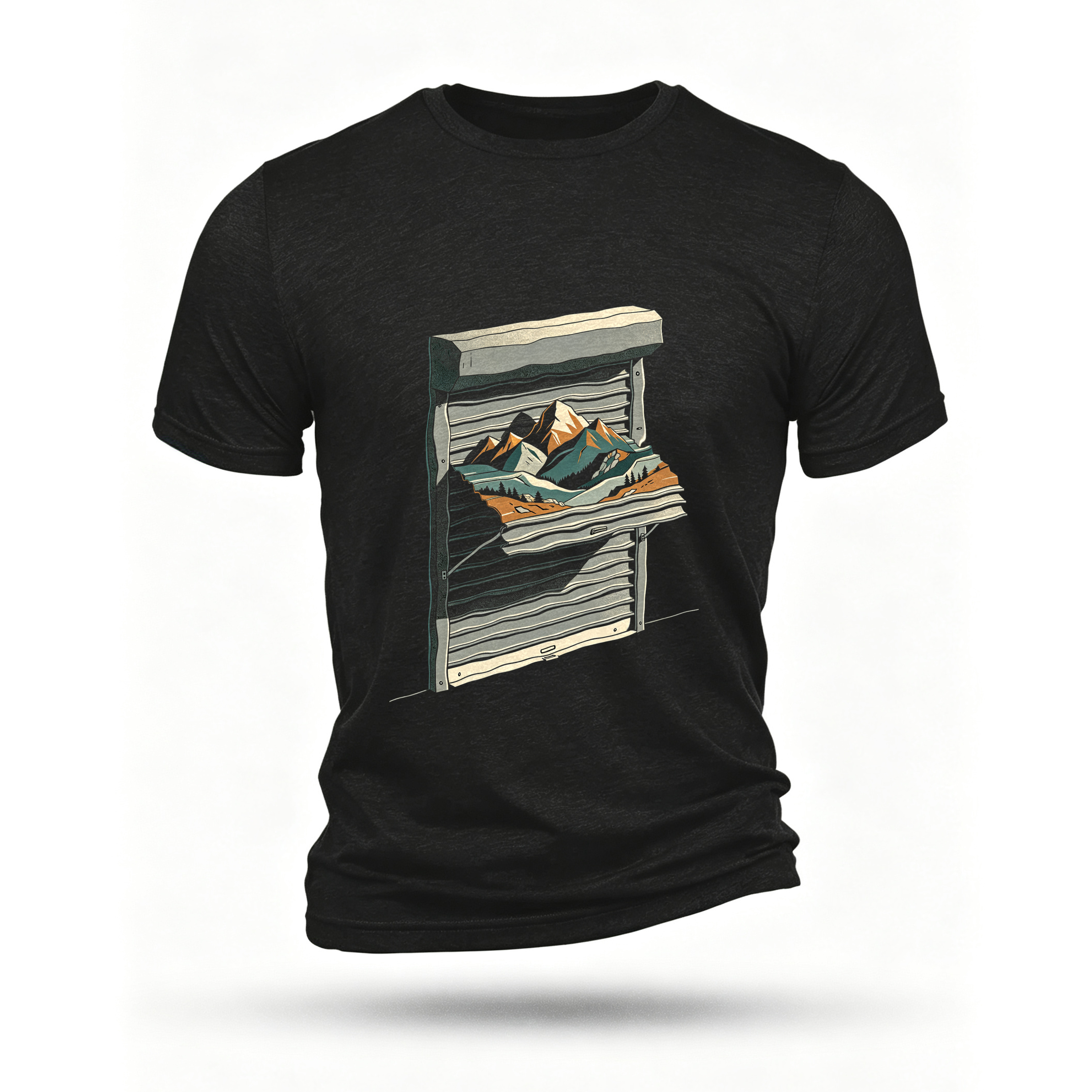 Black T-shirt, front print