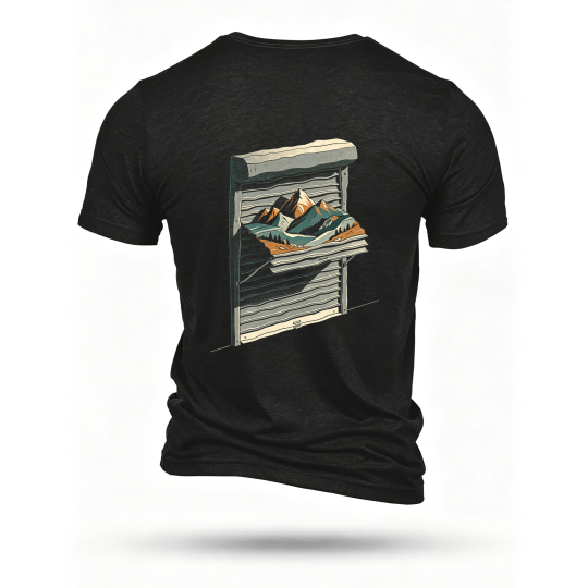 Black T-shirt, back print