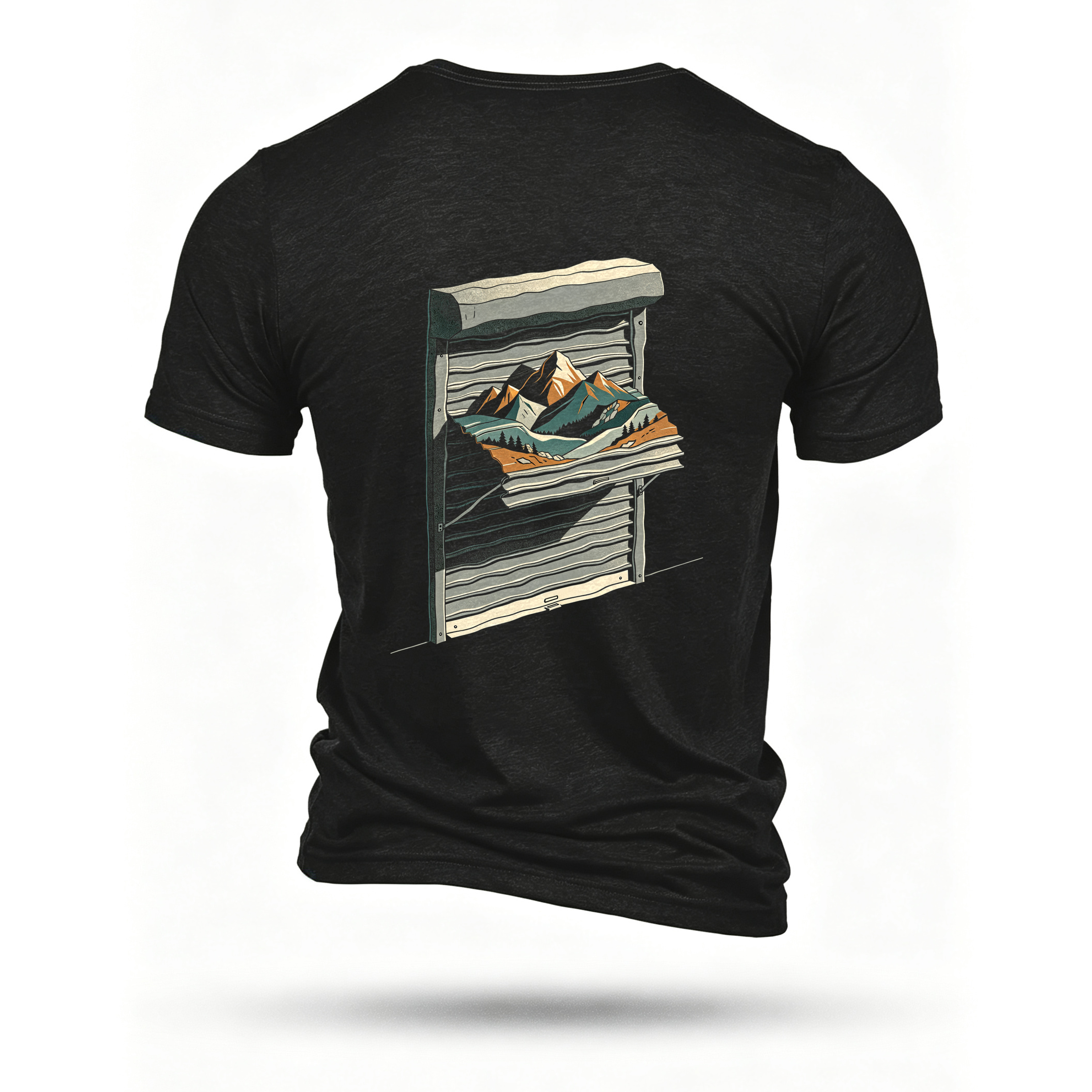 Black T-shirt, back print