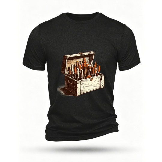 Black T-shirt, front print
