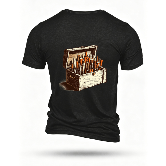 Black T-shirt, back print