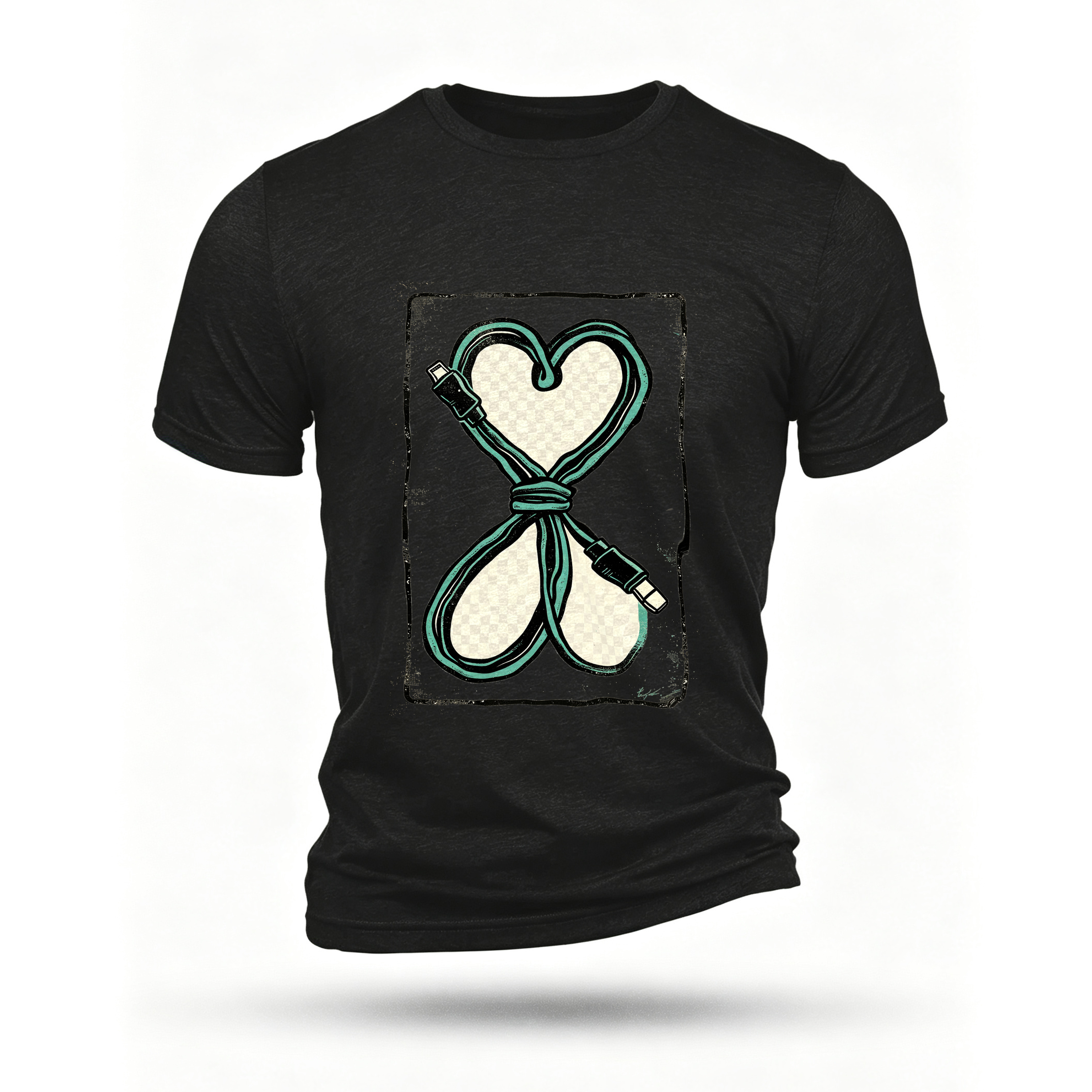 Black T-shirt, front print