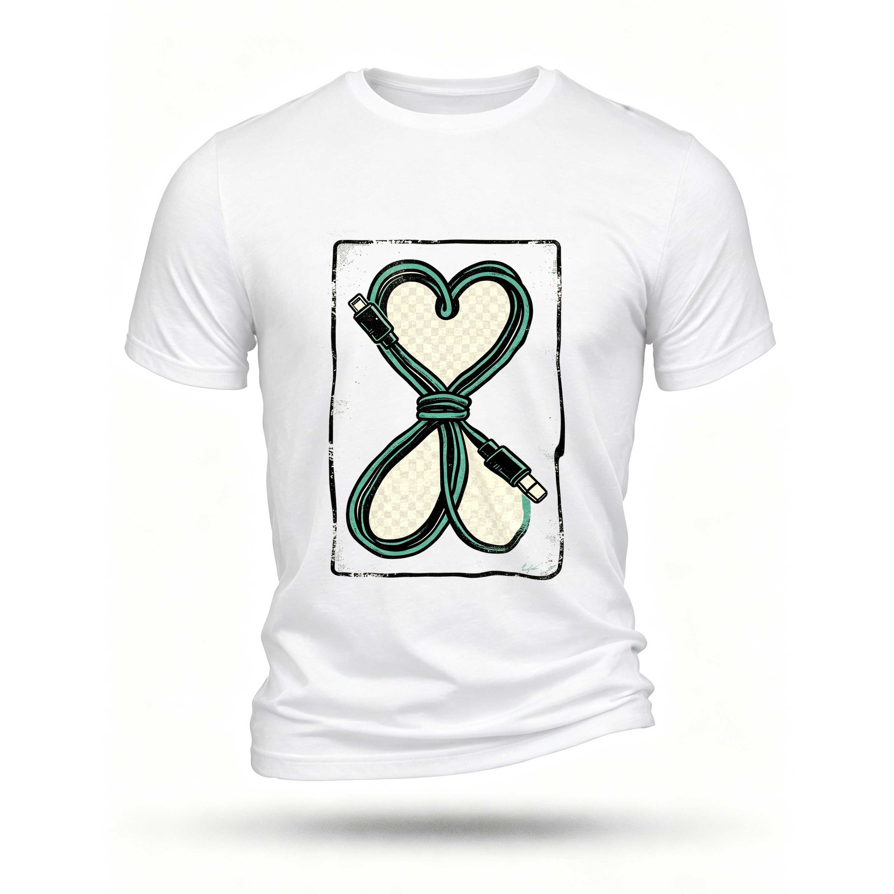 White T-shirt, front print