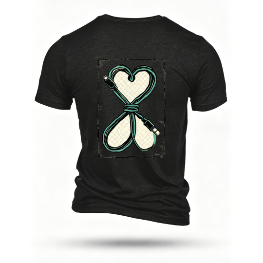 Black T-shirt, back print