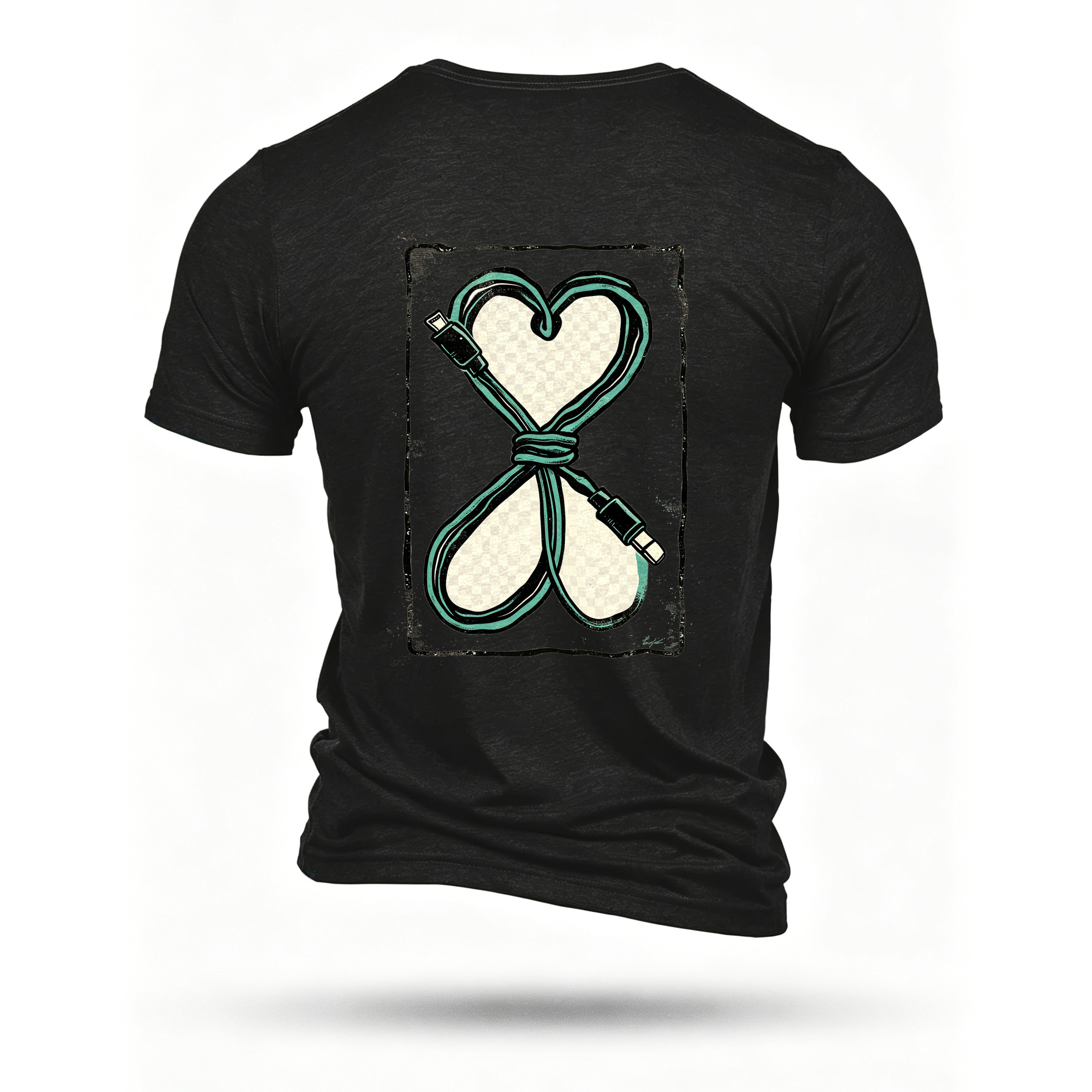 Black T-shirt, back print