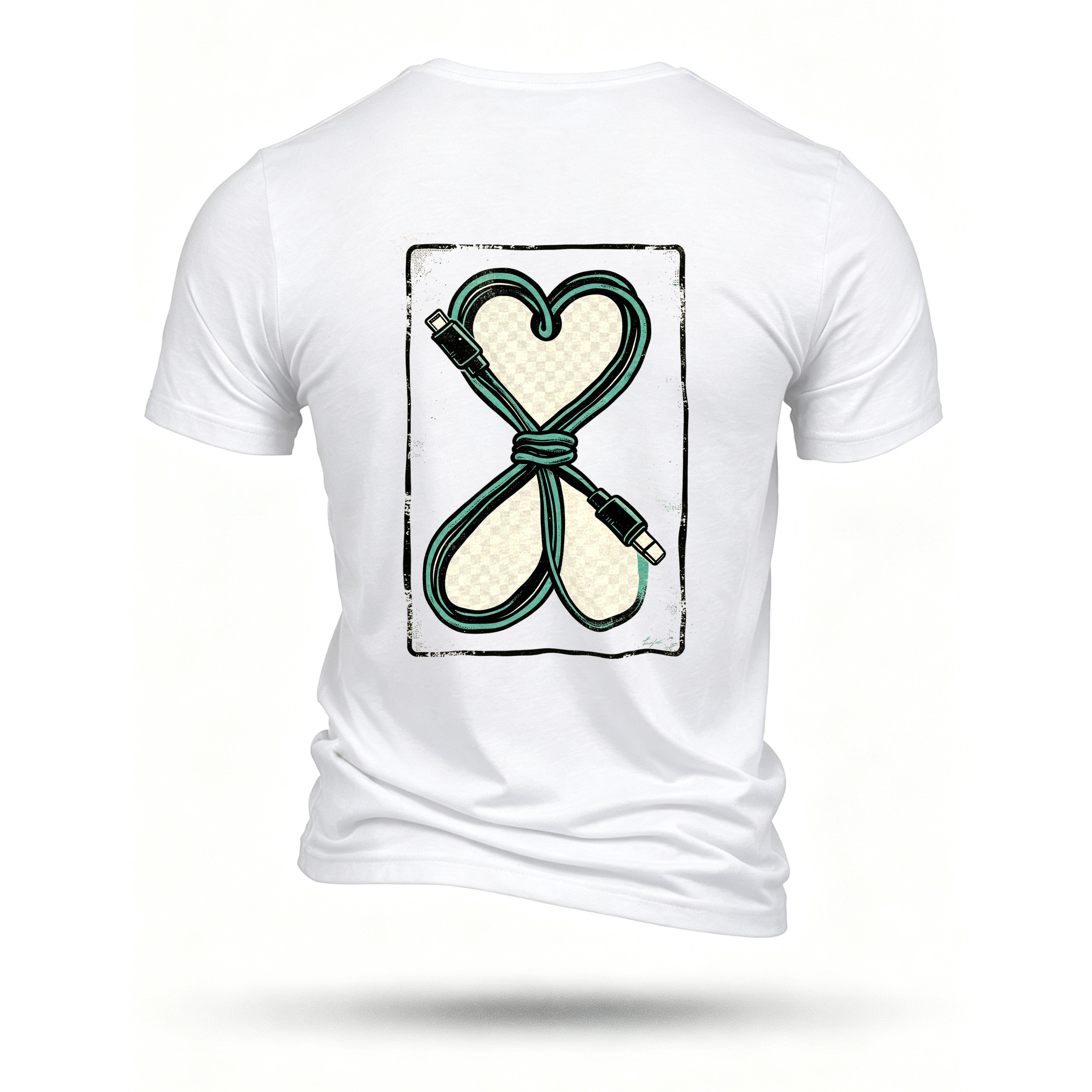White T-shirt, back print