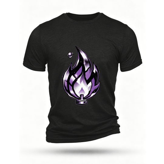 Black T-shirt, front print